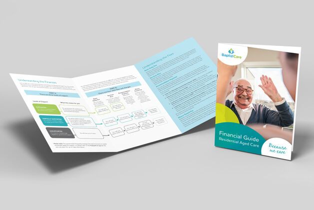 baptistcare aged care homes financial brochure explaining finances of entering a nursing home