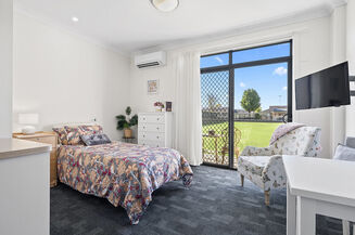 spacious suite single room for elderly aged care resident including dementia care in baptistcare blue hills residential aged care home in prestons