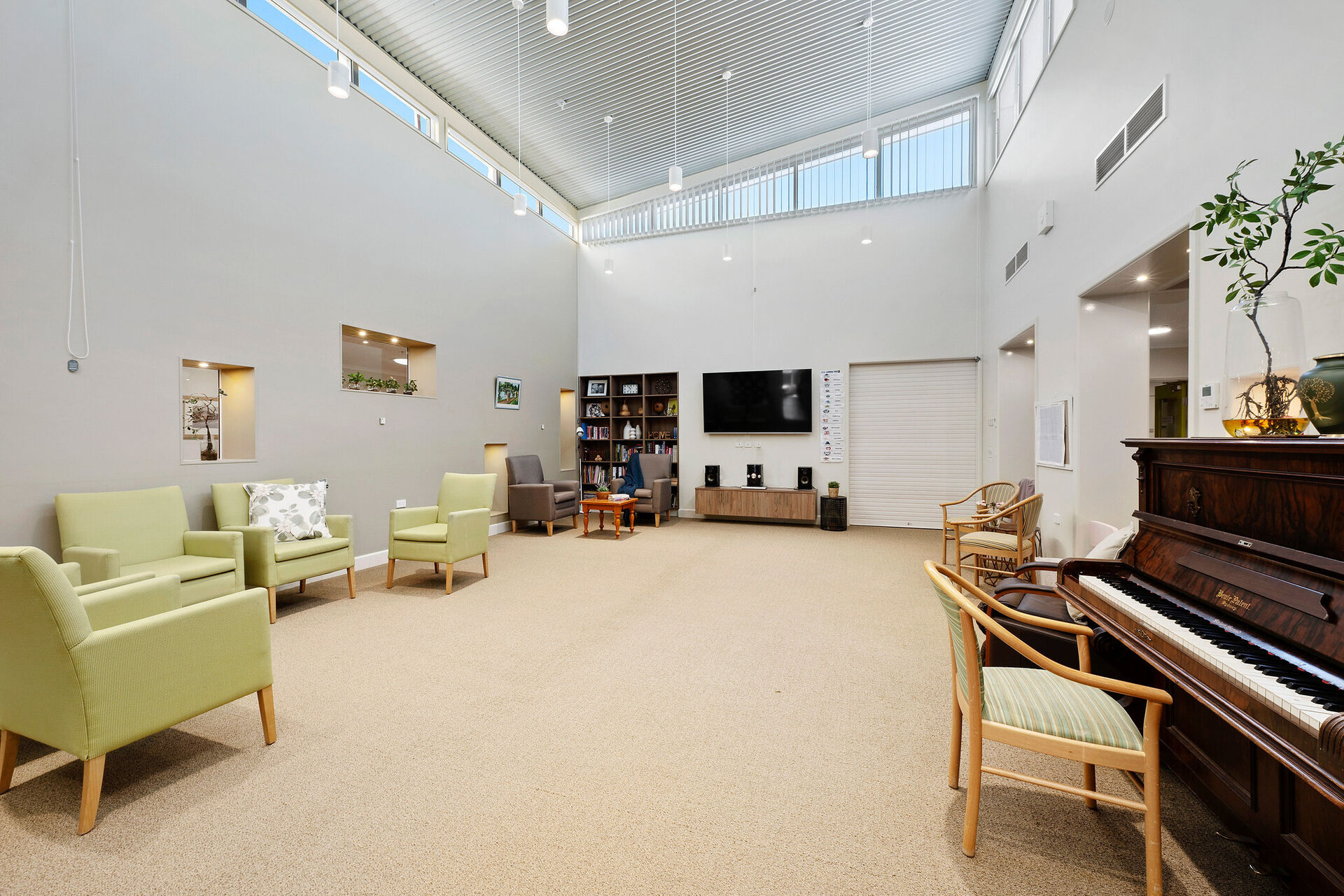 spacious sitting area for nursing home residents at baptistcare niola centre aged care home in parkes nsw