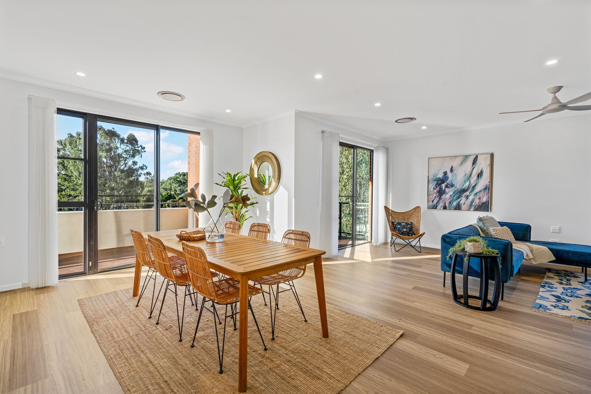 Modern spacious living room and dining area, BaptistCare Watermark Wagga Wagga