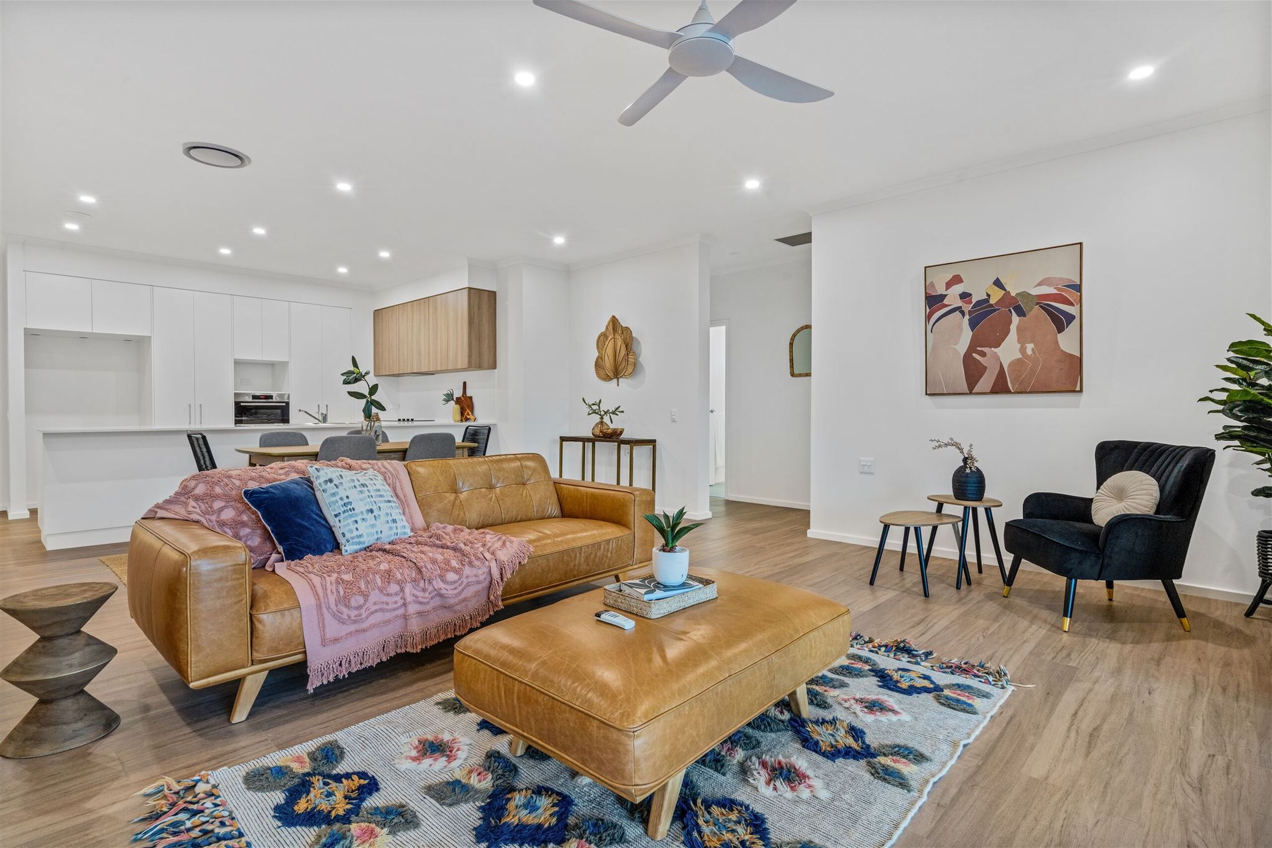 modern furnished living room of the over 55s retirement village Watermark Wagga Wagga