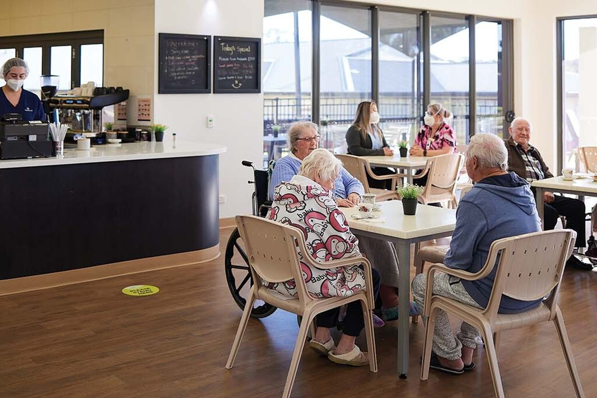 cafe for aged care residents to enjoy coffee and socialise at baptistcare bethshan gardens centre aged care home in wyee nsw lake macquarie