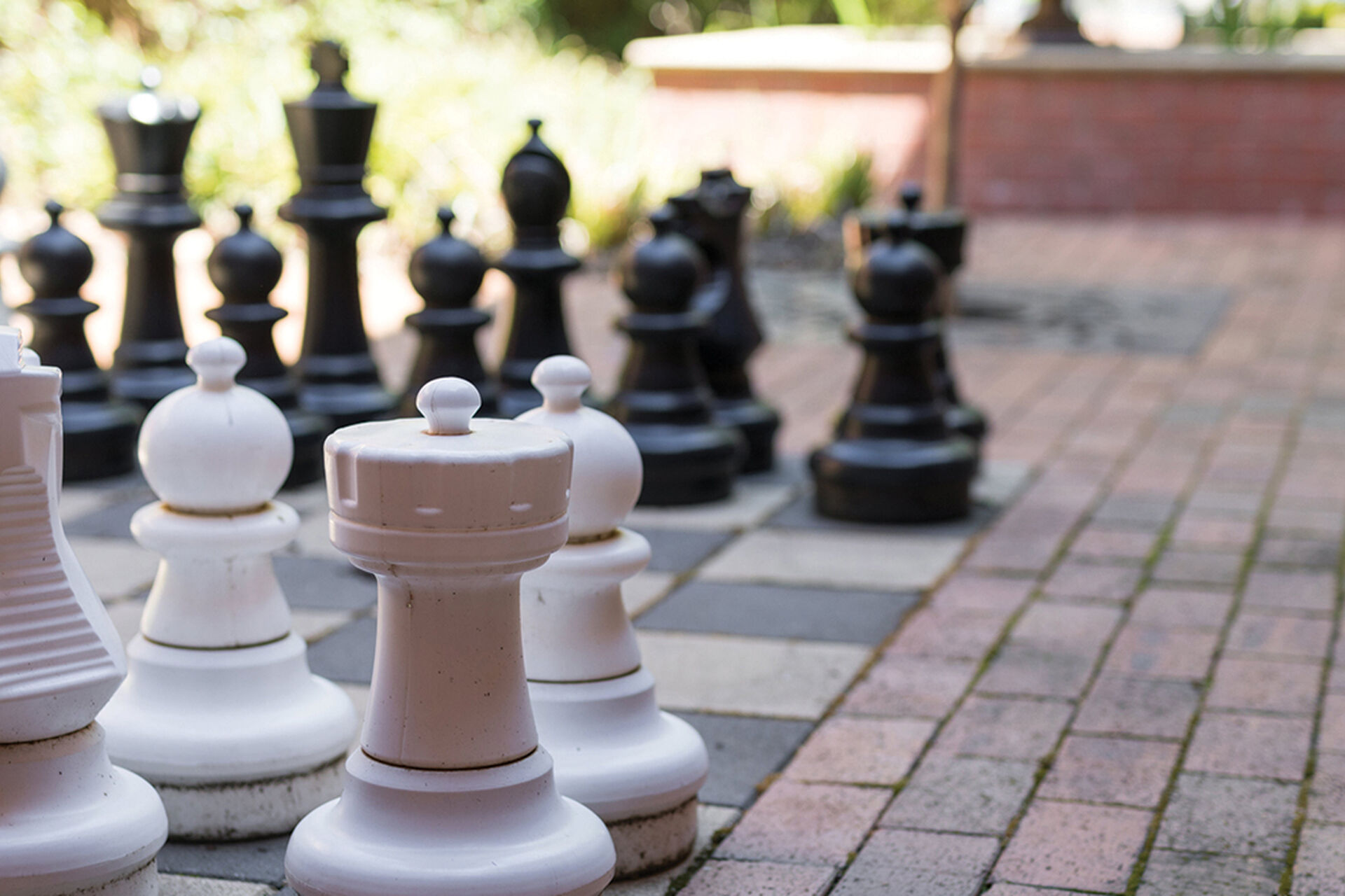 large outdoor chess set for the community at the over 55s retirement village baptistcare Watermark village Wagga Wagga