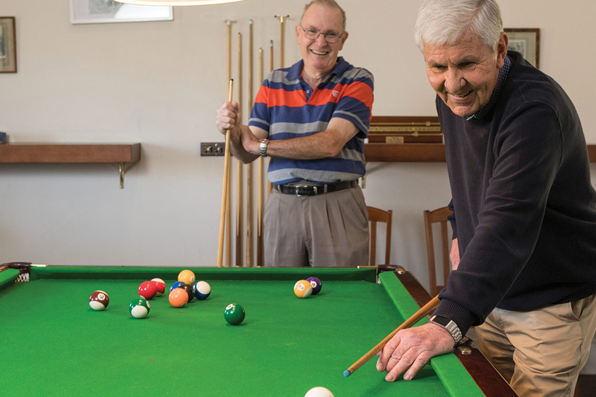 communal billiards table at the baptistcare Watermark retirement village in Wagga Wagga