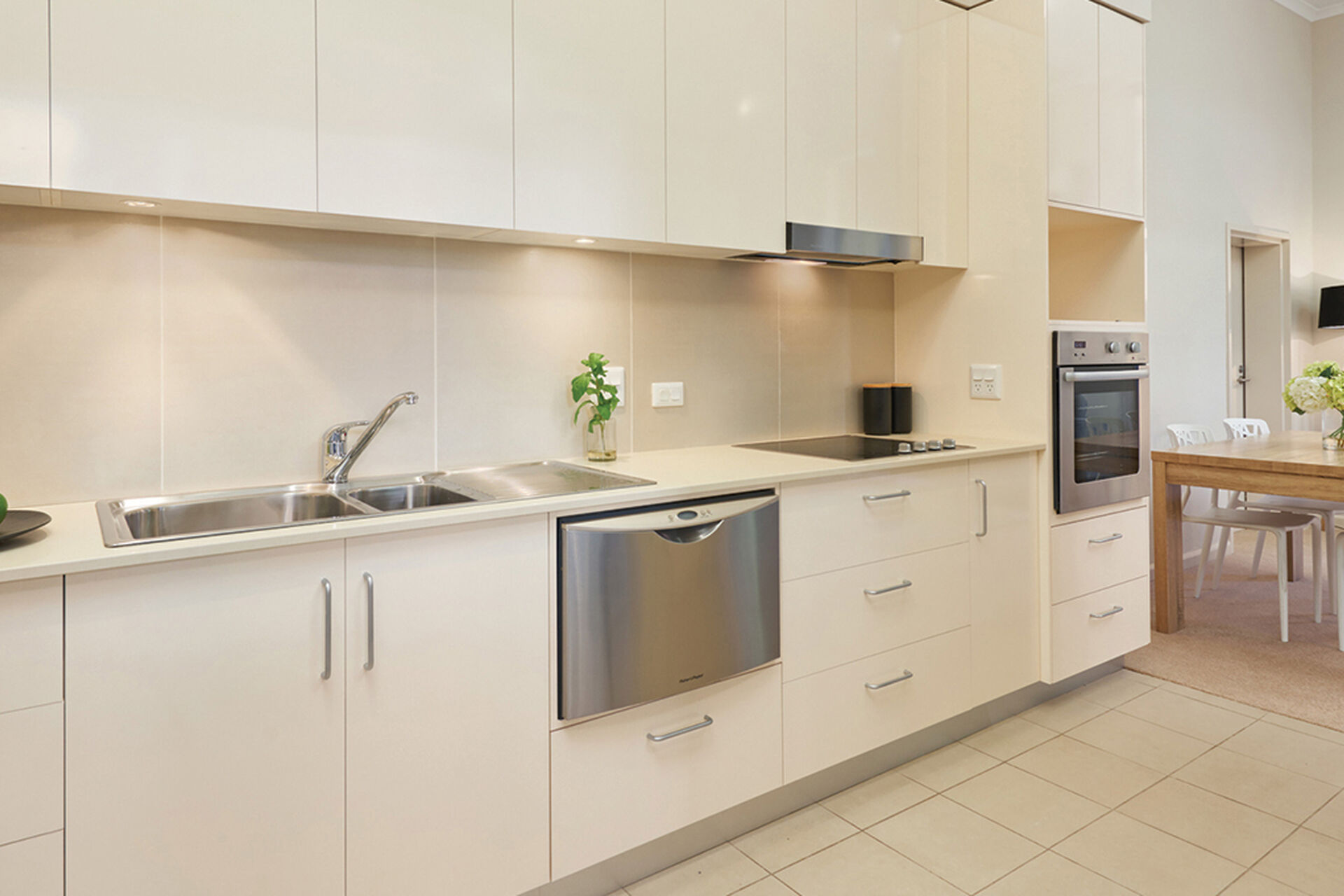 large spacious kitchen of the over 55s retirement village baptistcare Watermark village Wagga Wagga