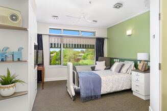 spacious single room for elderly aged care resident including dementia care in baptistcare griffith centre residential aged care home griffith act