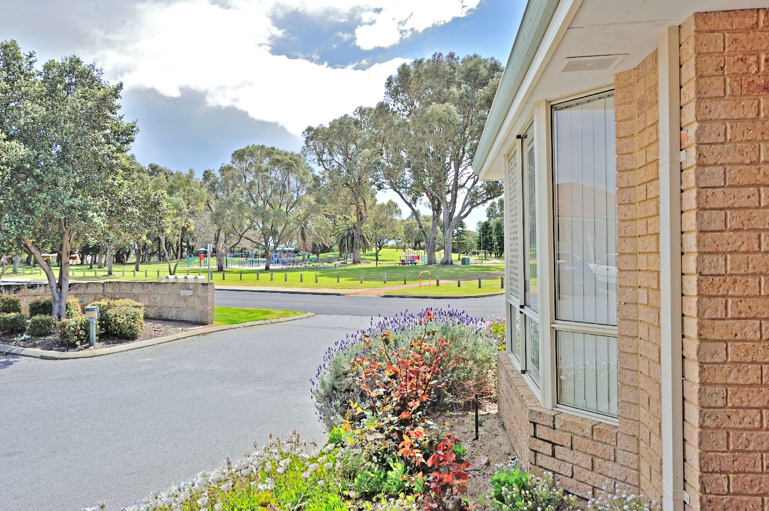 main facade of one of the retirement living villages at baptistcare gracehaven retirement village in rockingham wa
