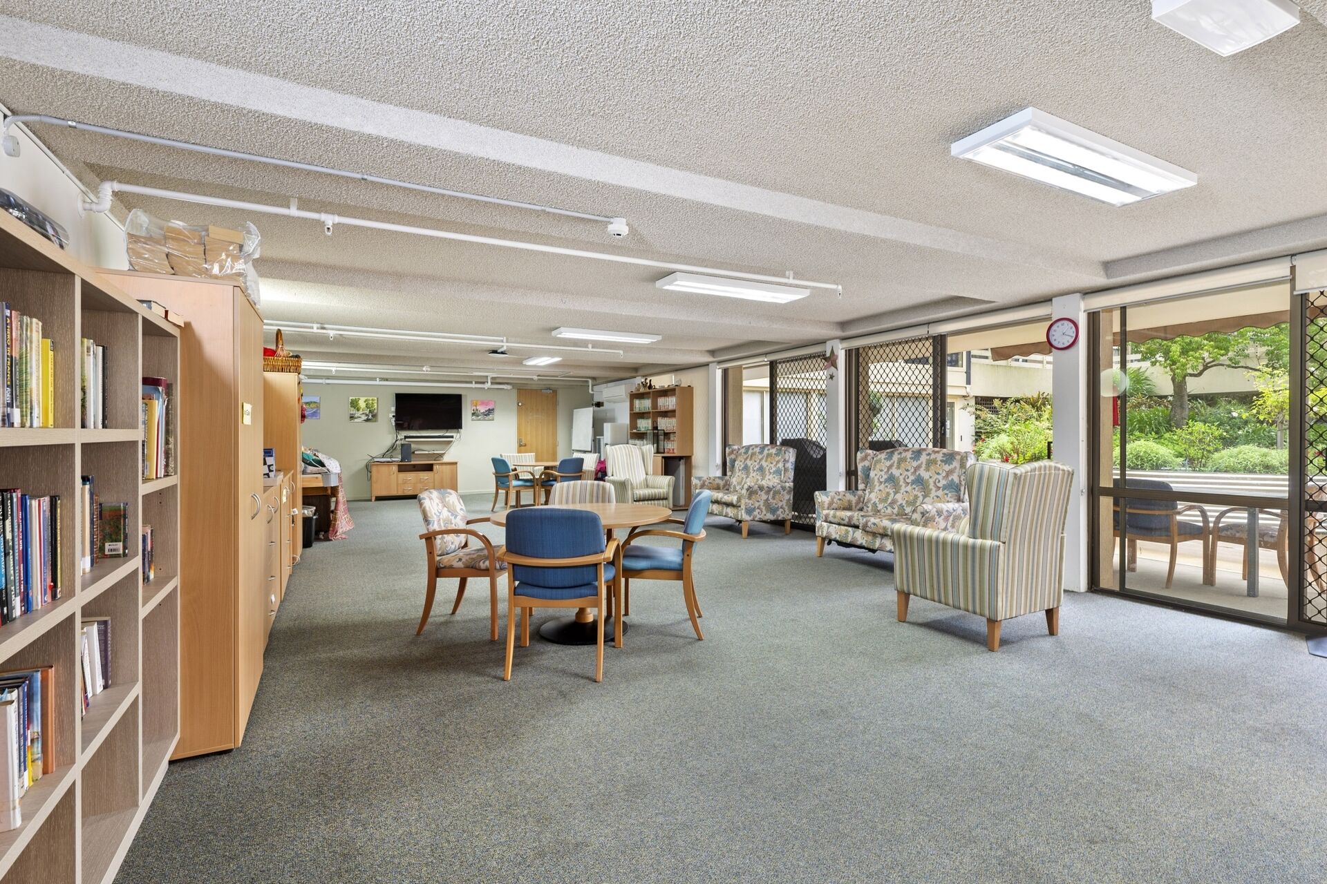 Library at baptistcare aminya centre aged care home in baulkham hills