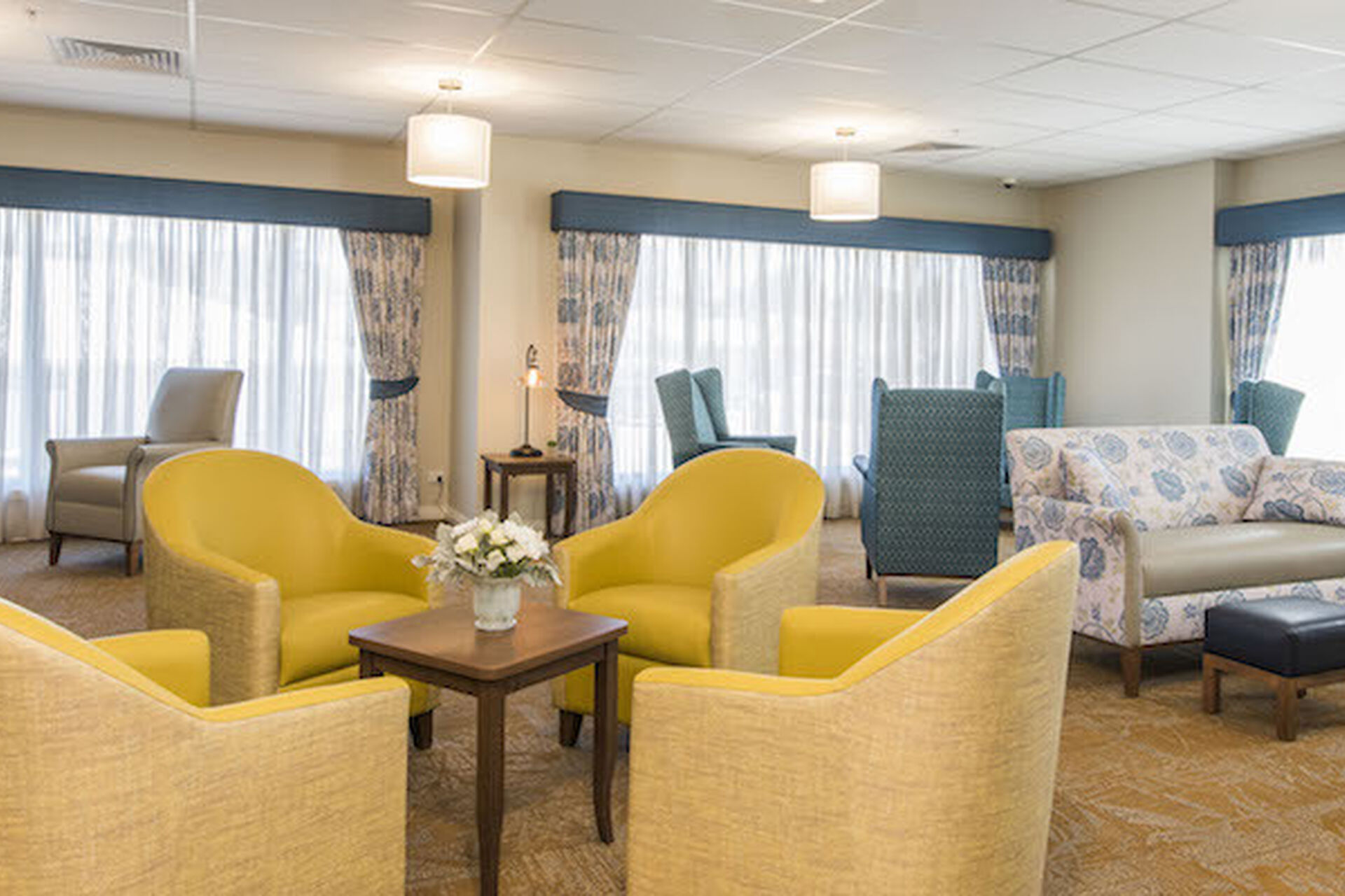 communal lounge room for nursing home residents at baptistcare kintyre lodge residential aged care home in dubbo