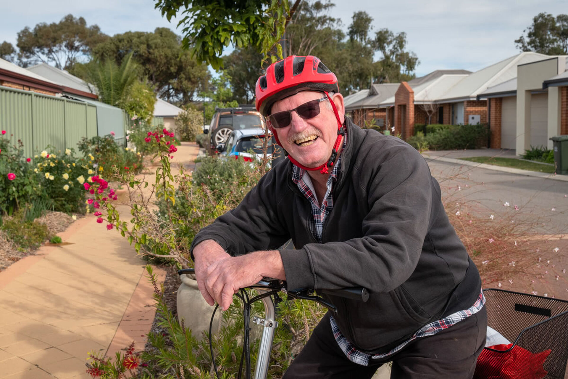 a smiley resident of one of the retirement villas at the over 55s baptistcare balladong country estate retirement village in york wa