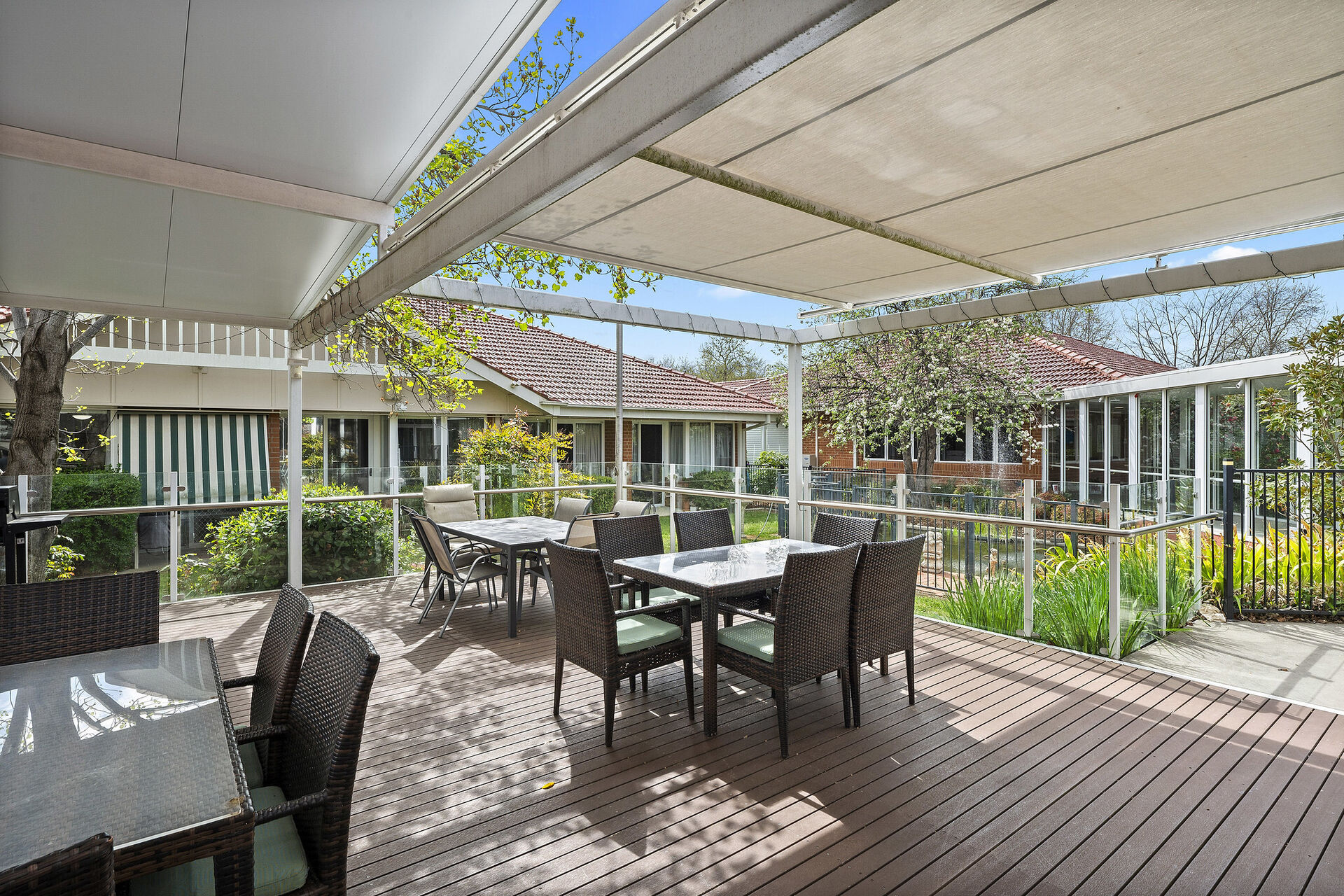 outdoor sitting area for nursing home residents to enjoy at baptistcare carey gardens residential aged care home