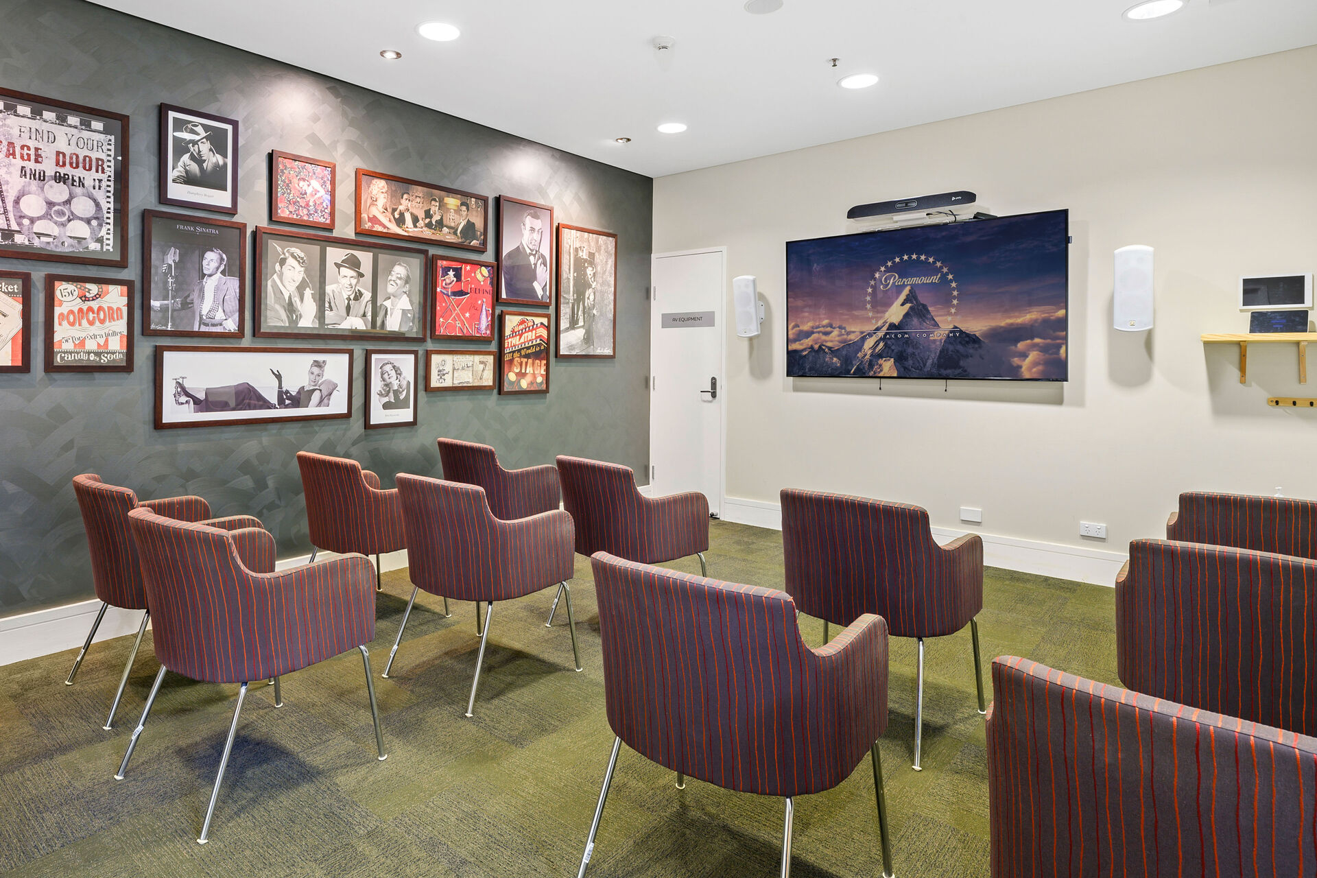 cinema room for nursing home residents to enjoy at baptistcare griffith residential aged care home