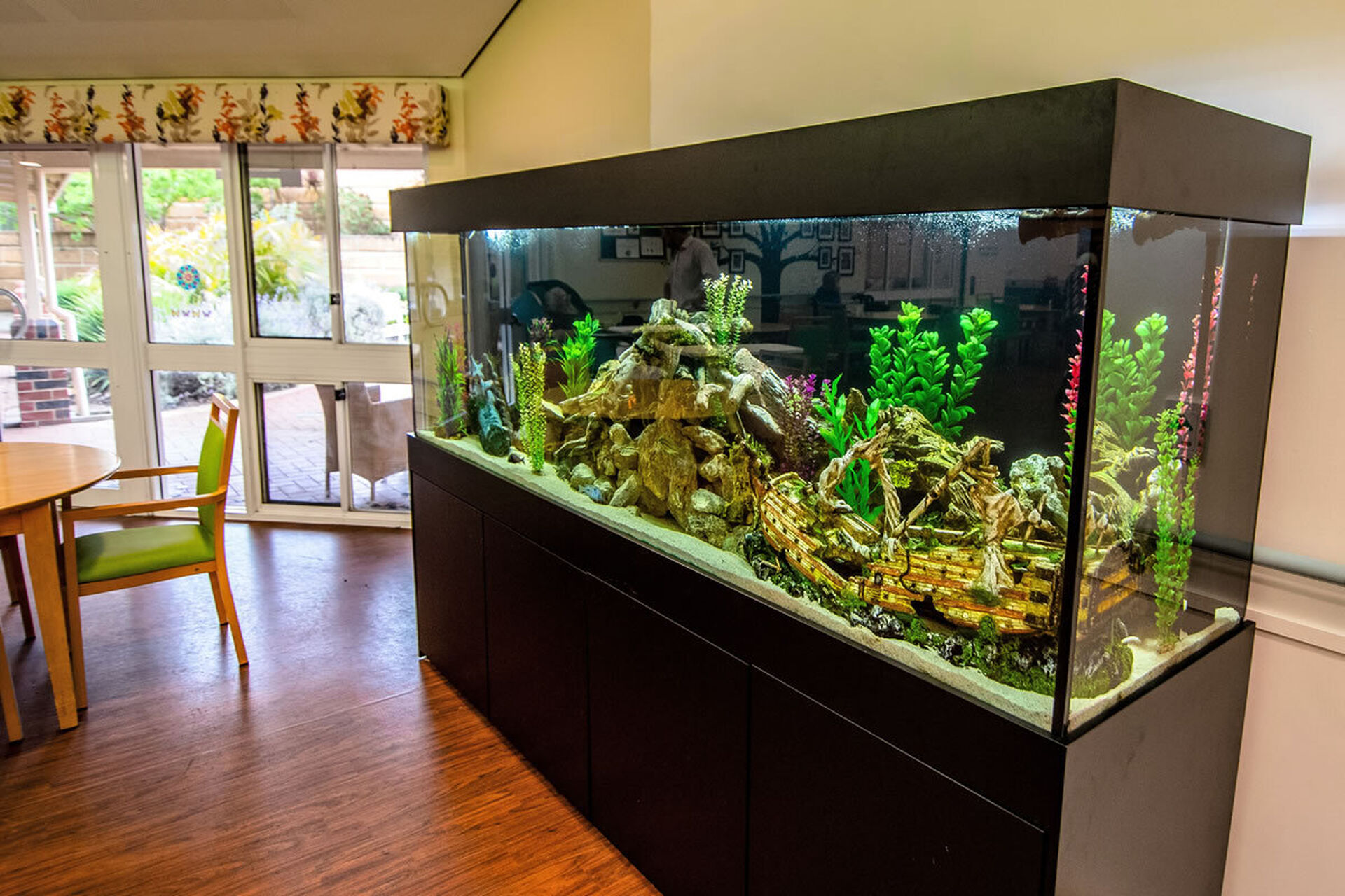 fish tank in the dining area at baptistcare bethel aged care home in albany wa
