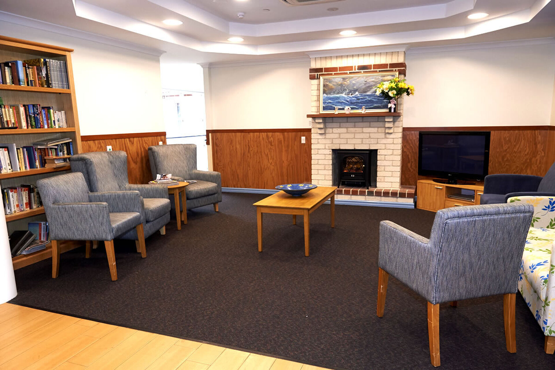 spacious sitting area for nursing home residents at baptistcare bethel aged care home in albany wa