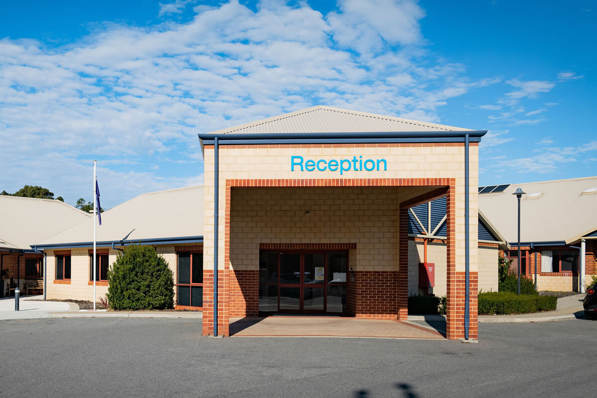 streetscape of baptistcare david buttfield centre aged care home in gwelup wa for nursing home residents and dementia care