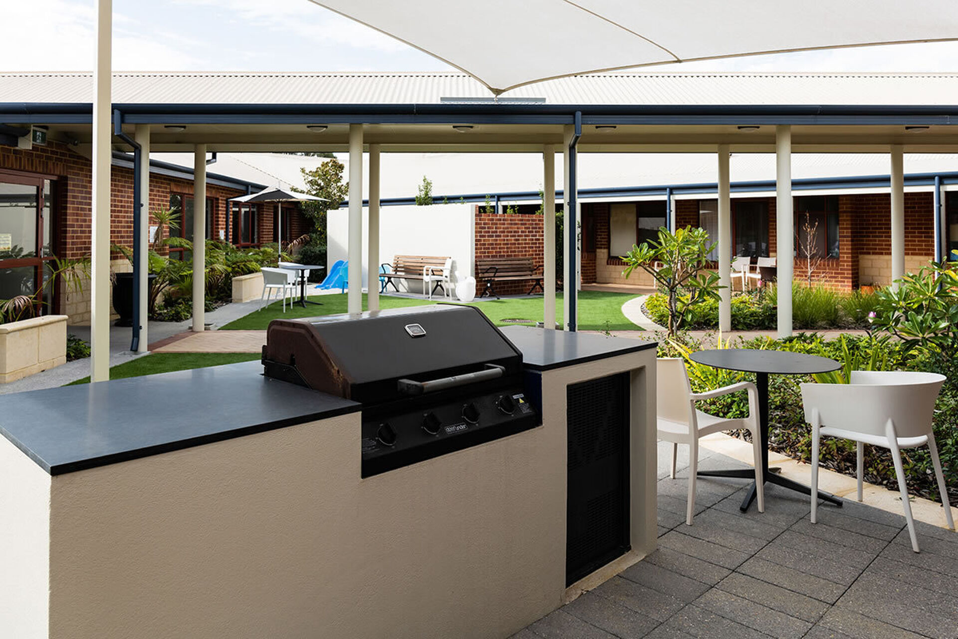 barbeque area at baptistcare david buttfield centre aged care home in gwelup wa for nursing home residents to enjoy