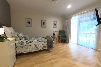 spacious single room and private ensuite for elderly aged care resident including dementia care at baptistcare graceford nursing home byford wa