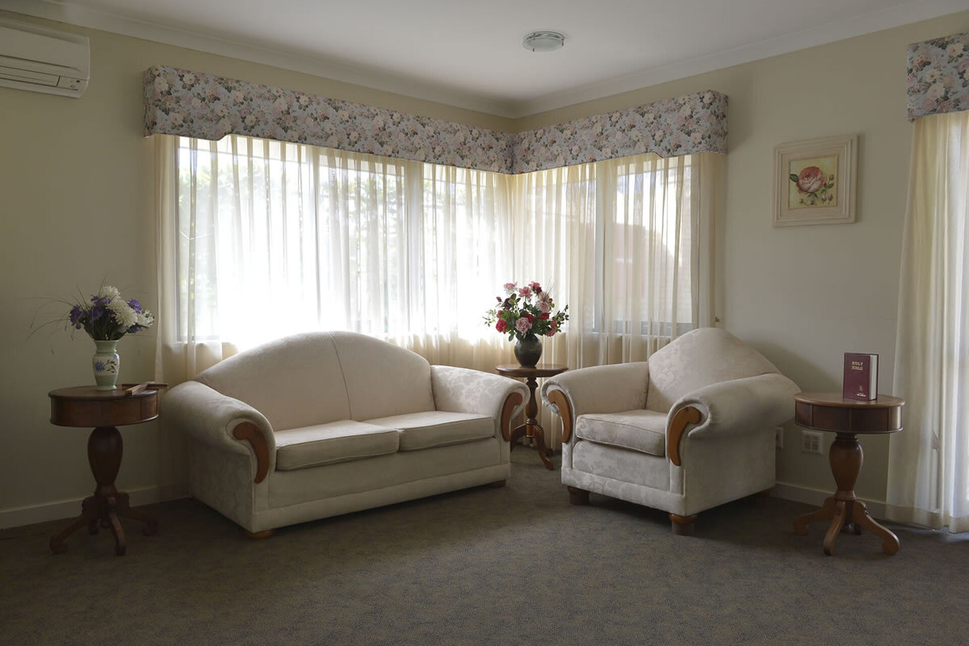 spacious sitting area for nursing home residents at baptistcare mirrambeena aged care home in margaret river wa