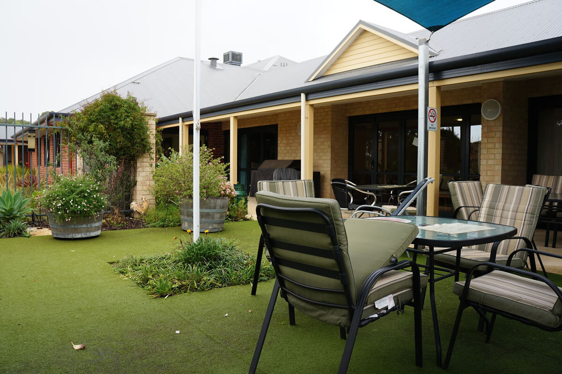courtyard at baptistcare mirrambeena aged care home in margaret river wa for nursing home residents to explore