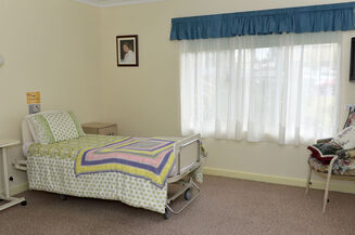 spacious single room and private ensuite for elderly aged care resident including dementia care at baptistcare moonya aged care home in manjimup wa