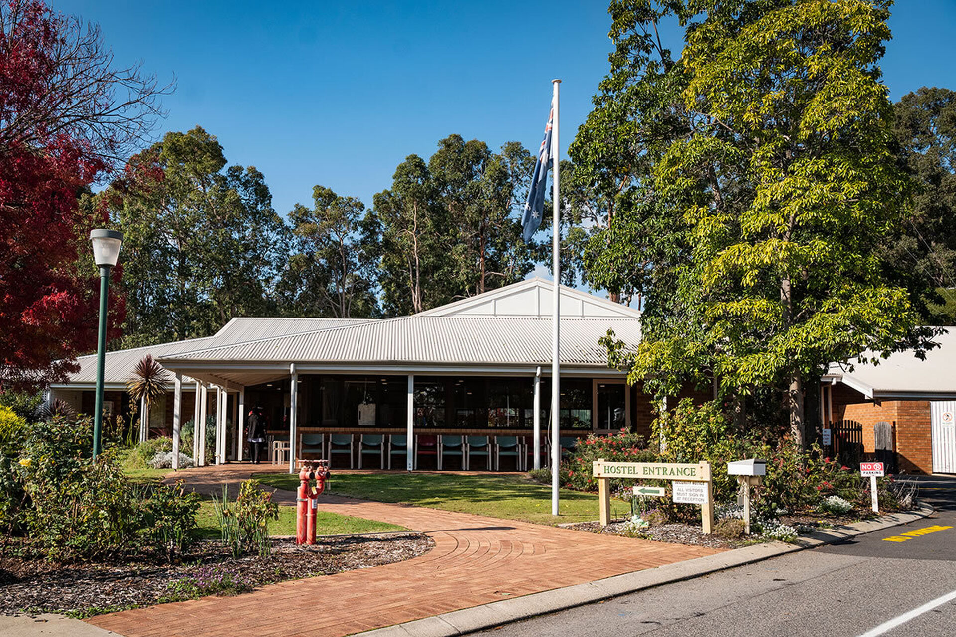 streetscape of baptistcare yallambee aged care home in mundaring wa for nursing home residents and dementia care