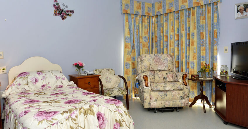 spacious single room and private ensuite for elderly aged care resident including dementia care at baptistcare kalkarni nursing home brookton wa