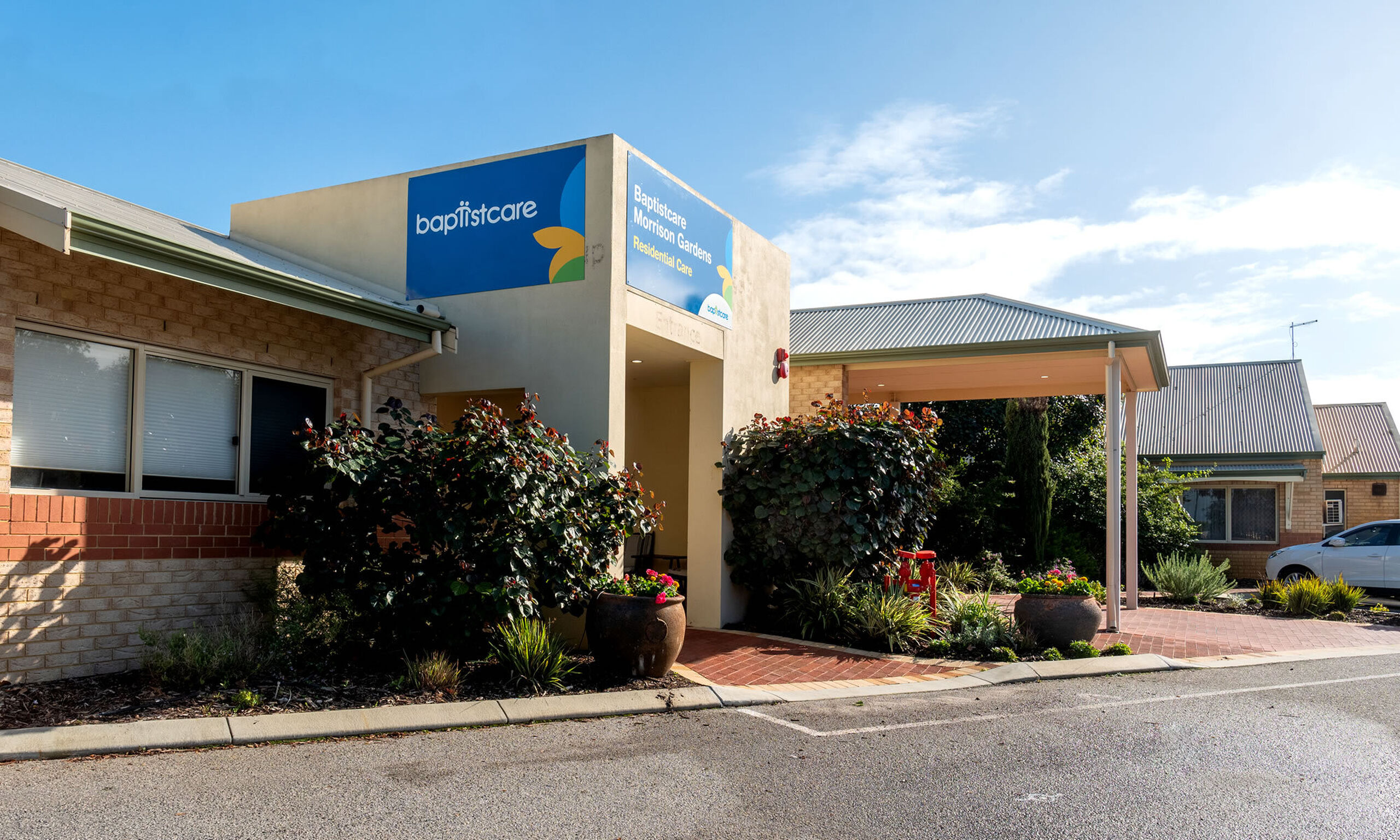 main entry for nursing home residents at baptistcare morrison gardens aged care home in midland wa