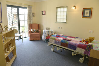 spacious single room and private ensuite for elderly aged care resident including dementia care at baptistcare william carey court aged care home in busselton wa