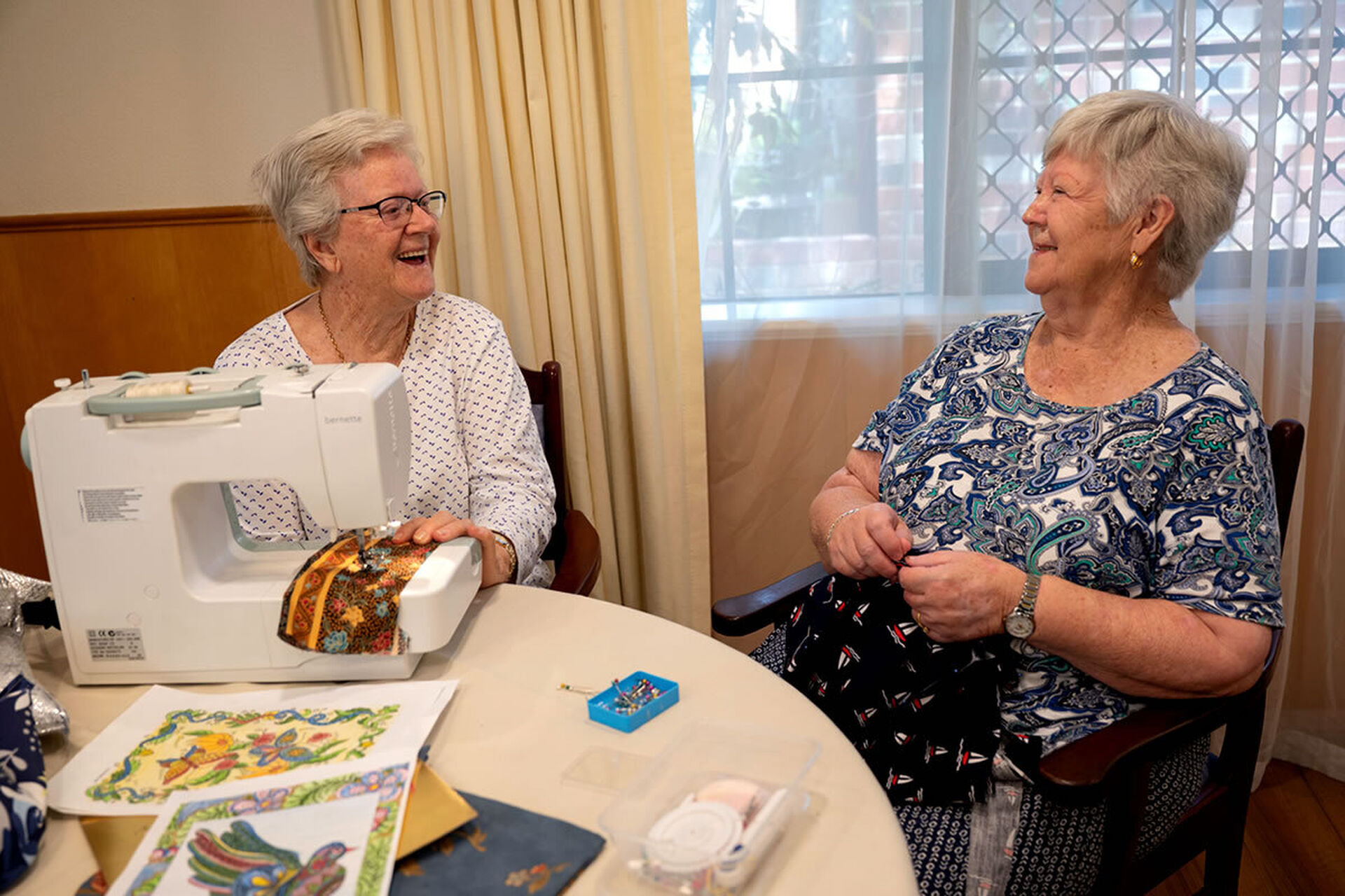aged care home residents enjoying activities at baptistcare william carey court aged care home in busselton wa
