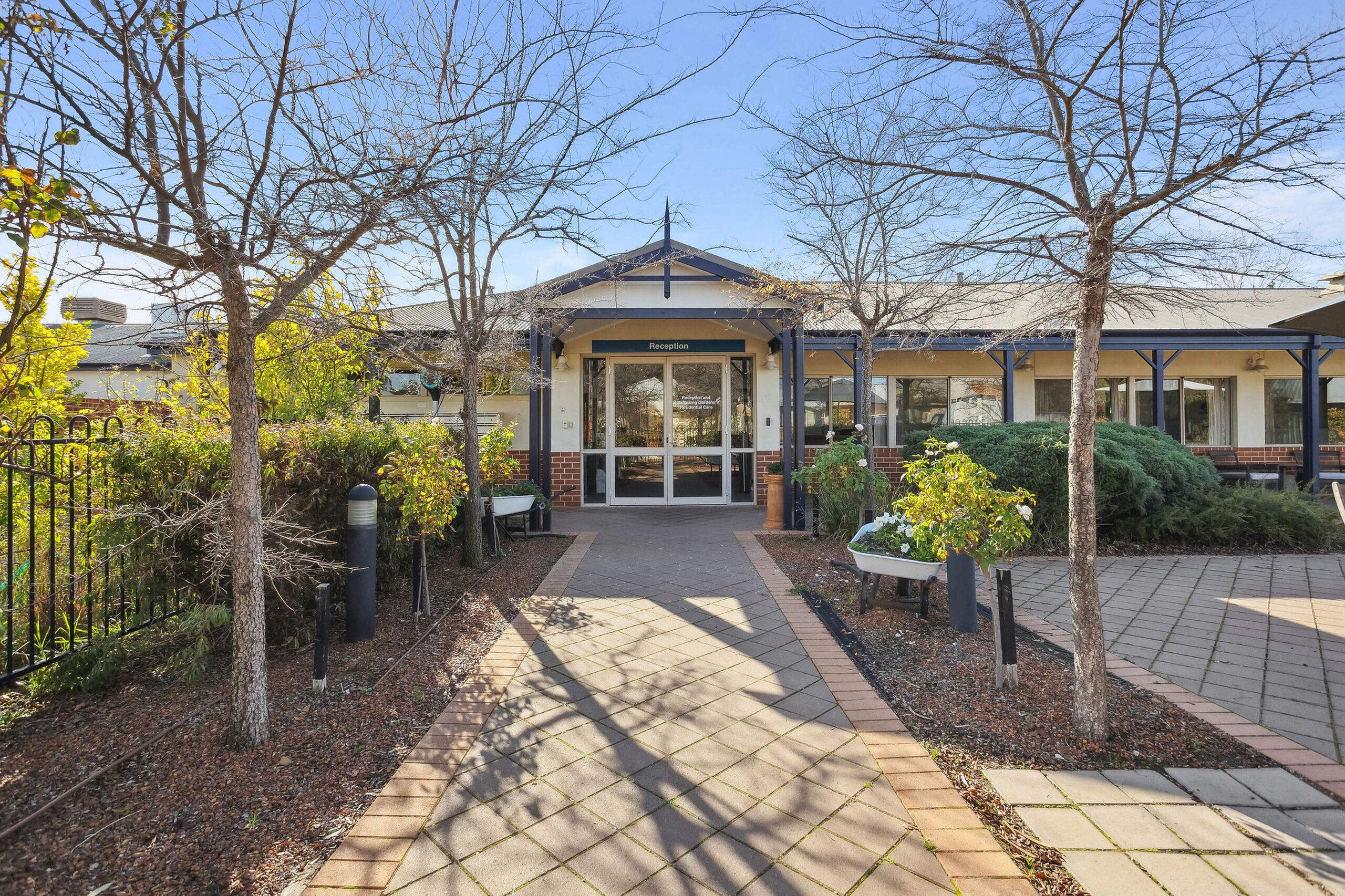 main entry for nursing home residents at baptistcare balladong gardens aged care home in york wa