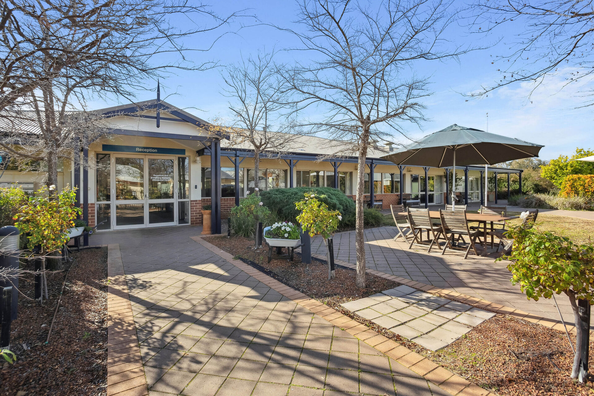 streetscape of baptistcare balladong gardens aged care home in york wa for nursing home residents and dementia care