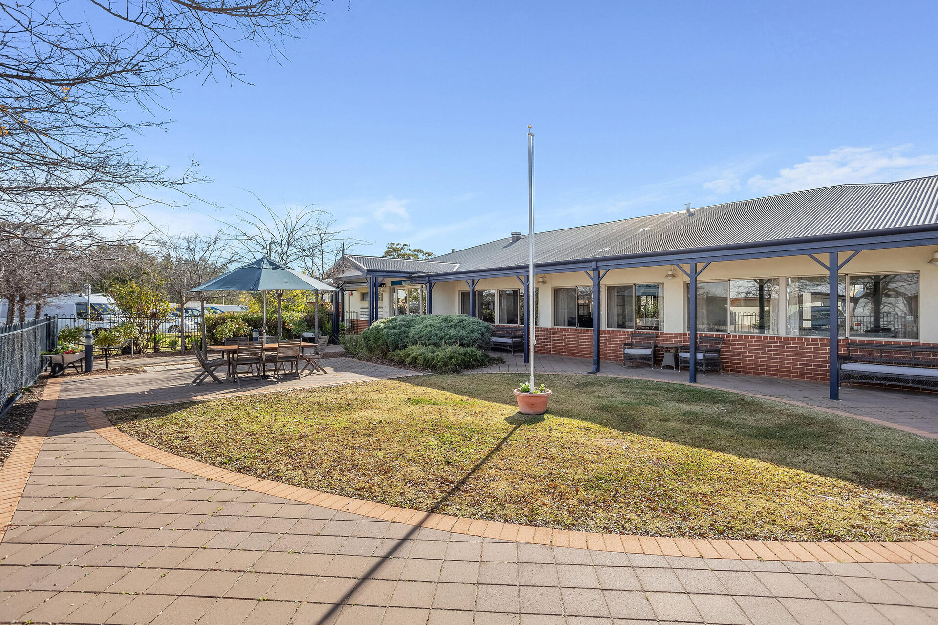 streetscape of baptistcare balladong gardens aged care home in york wa for nursing home residents and dementia care