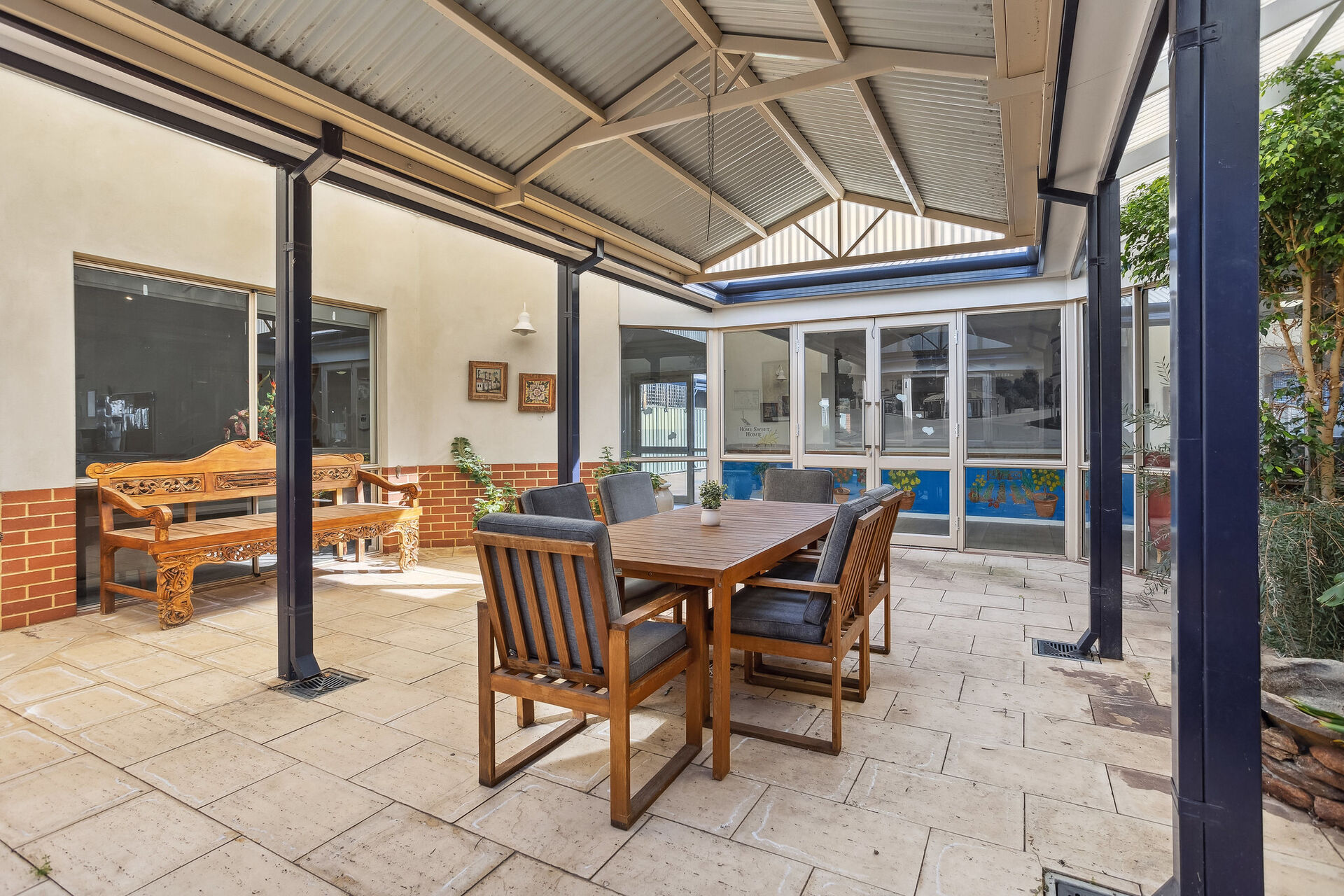 courtyard at baptistcare balladong gardens aged care home in york wa for nursing home residents to enjoy