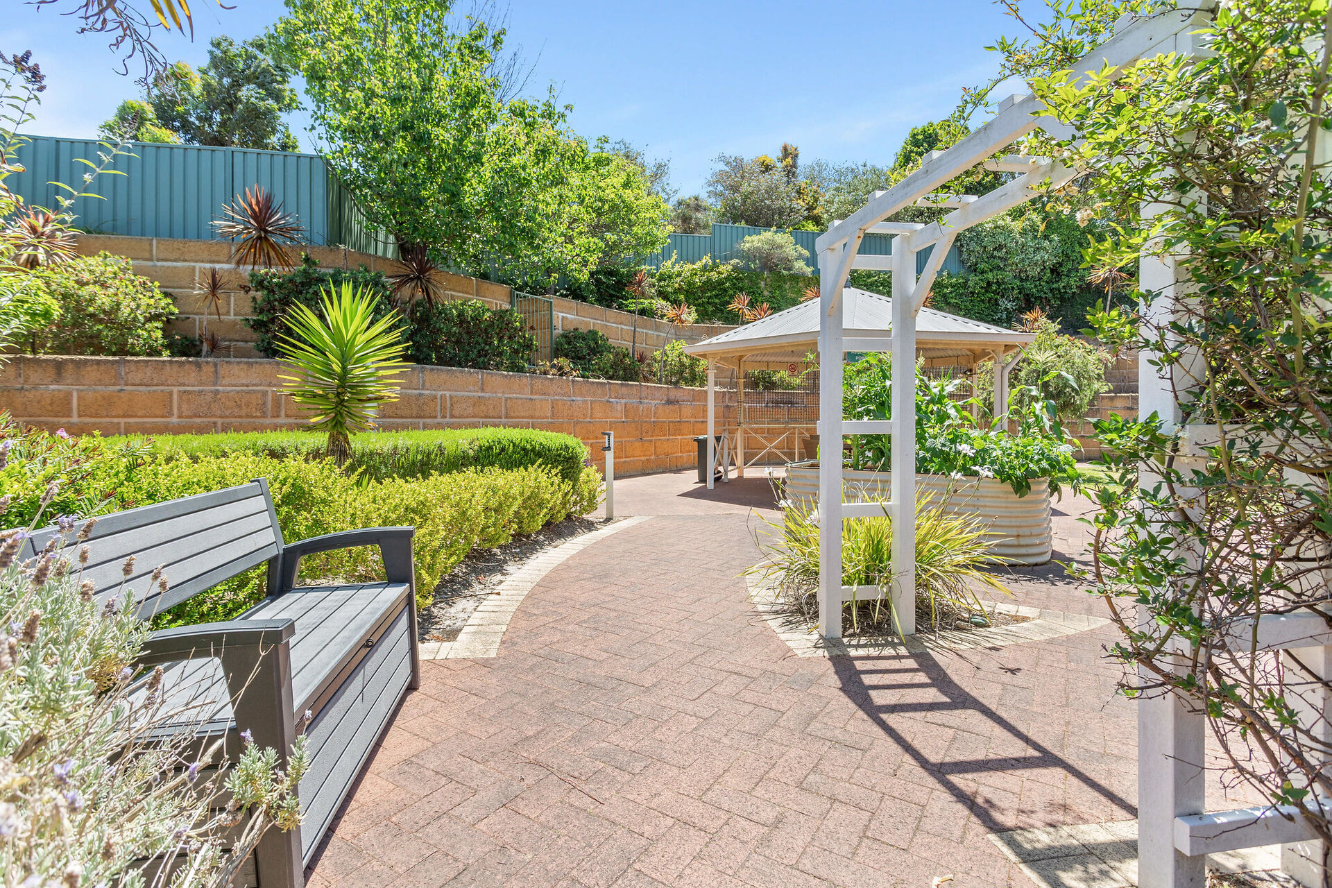 outdoor walking path at baptistcare bethel aged care home in albany wa