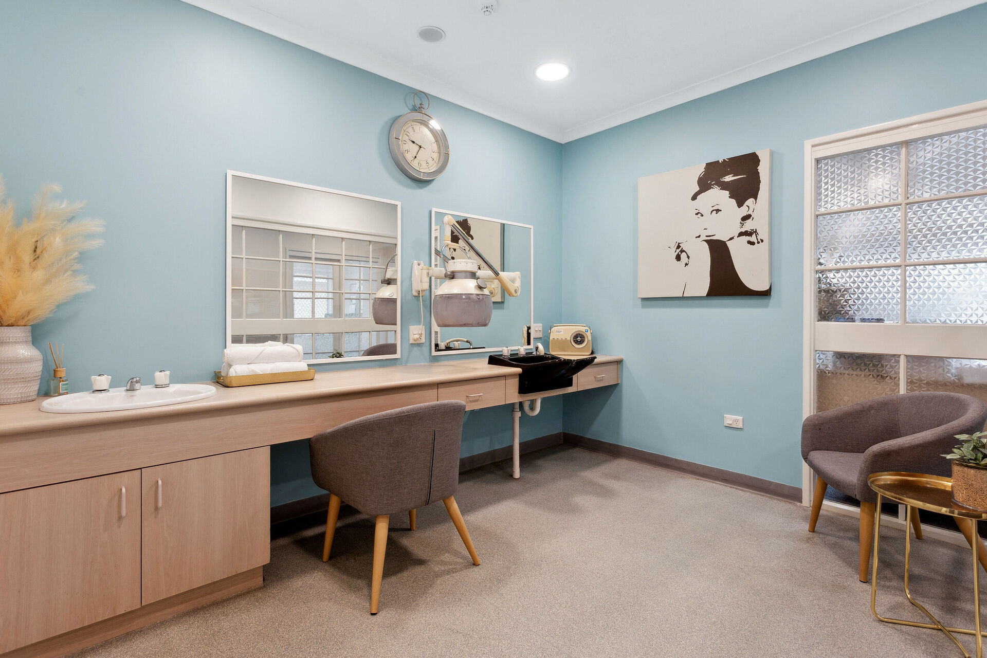 modern hair salon for nursing home residents at baptistcare gracehaven aged care home in rockingham wa