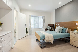 spacious single room and private ensuite for elderly aged care resident including dementia care at baptistcare gracehaven nursing home in rockingham wa