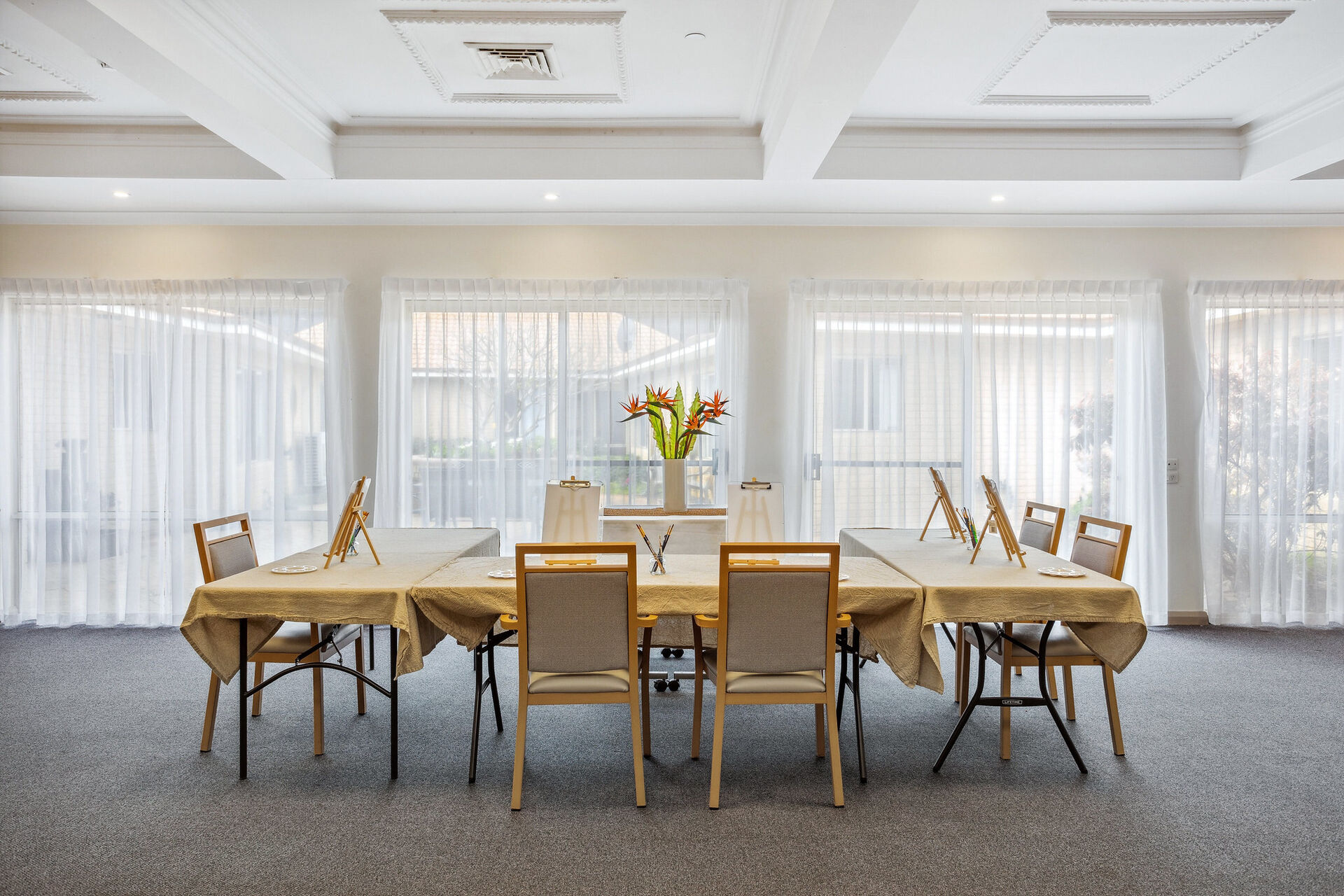 spacious activity room for nursing home residents at baptistcare gracehaven aged care home in rockingham wa