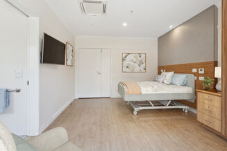 spacious single room and private ensuite for elderly aged care resident including dementia care at baptistcare graceford nursing home byford wa