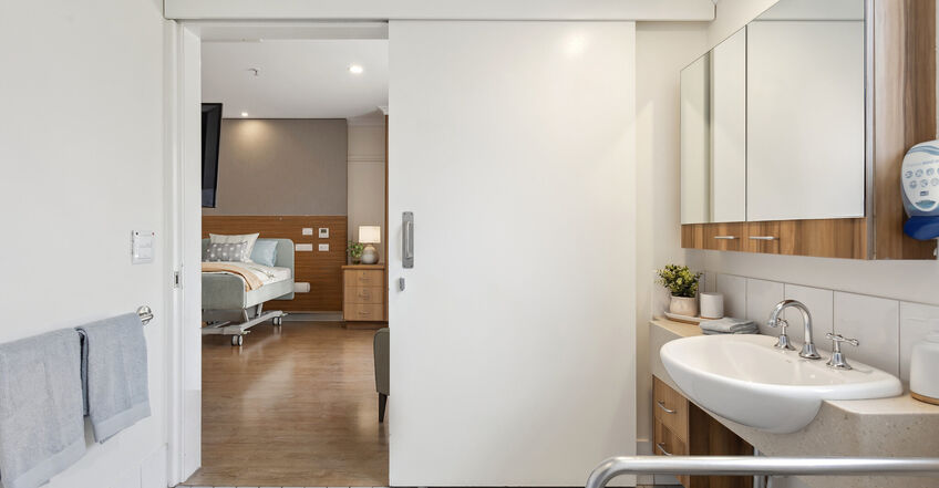 private ensuite for elderly aged care resident including dementia care at baptistcare mirrambeena aged care home in margaret river wa