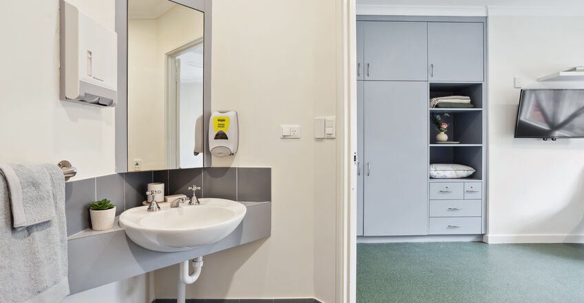 single room en suite for elderly aged care resident including dementia care at baptistcare moonya aged care home in manjimup wa