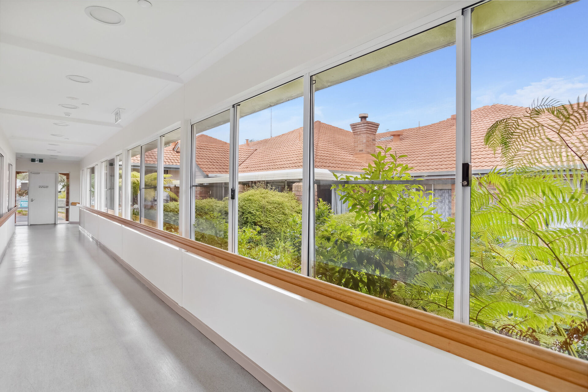 light filled walkway at baptistcare moonya aged care home in manjimup wa for nursing home residents and dementia care