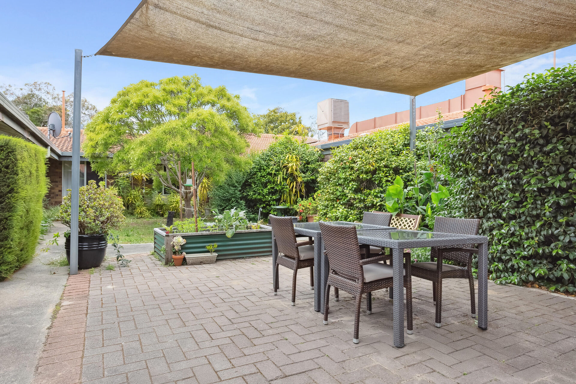 outdoor courtyard at baptistcare moonya aged care home in manjimup wa for nursing home residents and dementia care