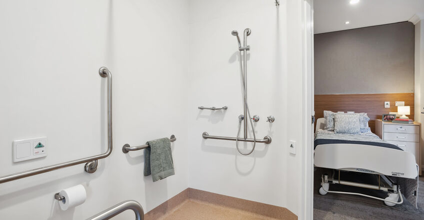 ensuite for elderly aged care resident at baptistcare william carey court aged care home in busselton wa