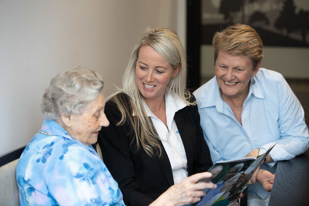BaptistCare Client Liaison Team meeting with aged care resident in the nursing home