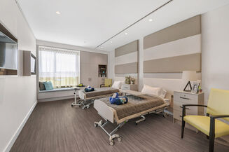 spacious companion room for elderly aged care resident including dementia care in baptistcare gracewood centre residential aged care home in kellyville hills district