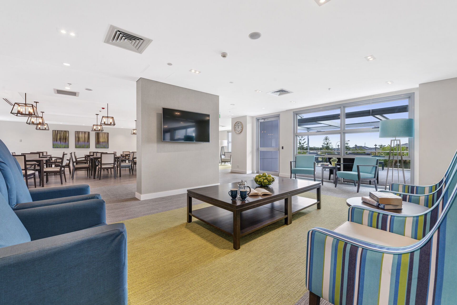 modern living area for the aged care residents at the gracewood aged care home nursing home in kellyville hills district