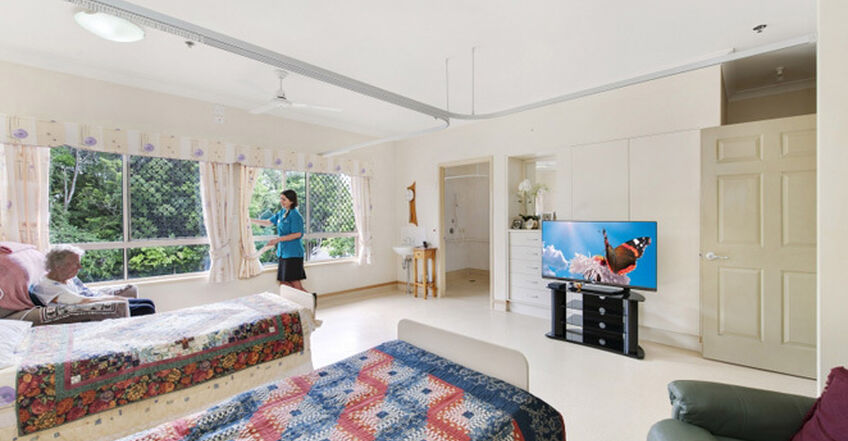 spacious twin room for elderly aged care resident including dementia care in baptistcare maranoa centre residential aged care home in alstonville far north coast