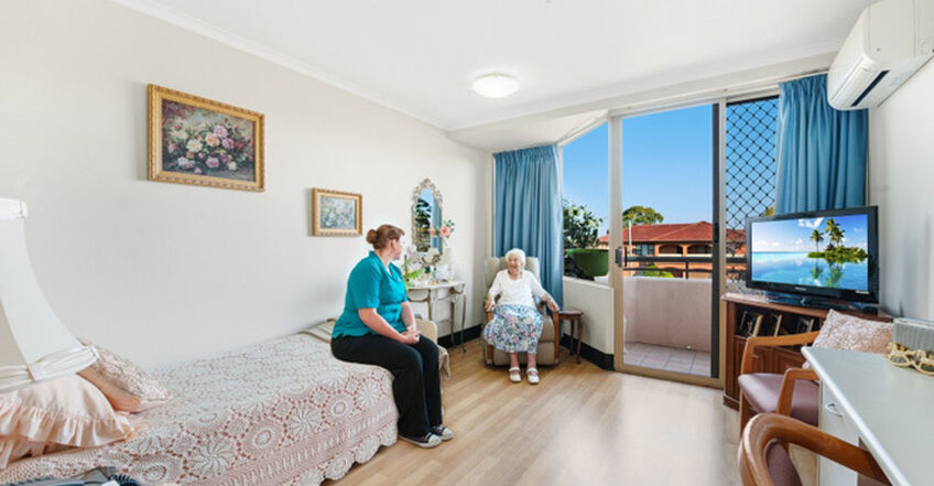 spacious single room for elderly aged care resident including dementia care at baptistcare warabrook centre residential aged care home in warabrook nsw