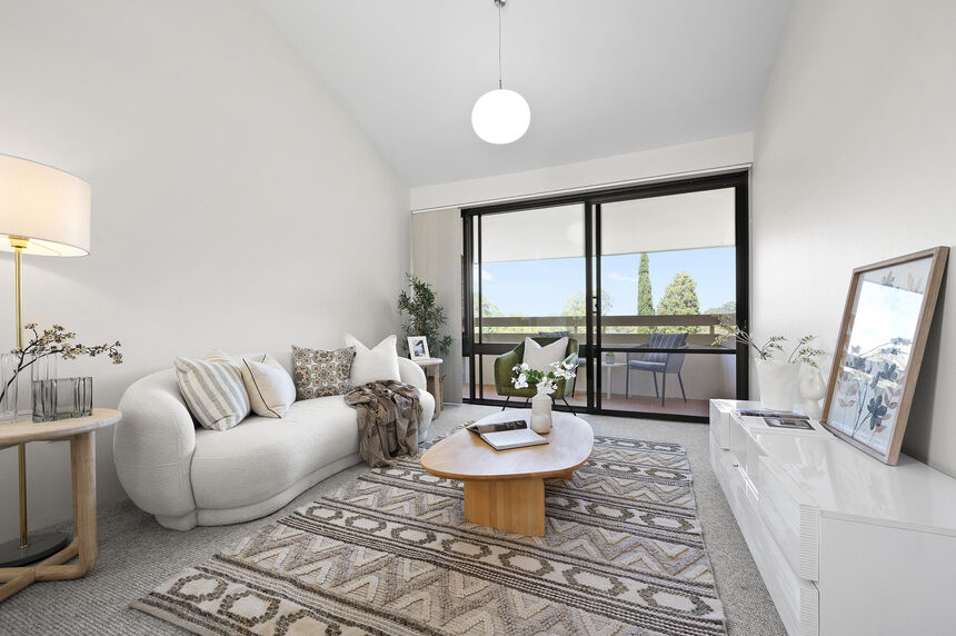 interior lounge room of a retirement living Sydney location