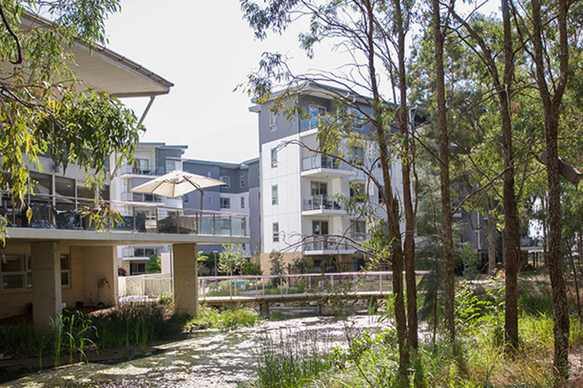 beautiful gardens and exterior of retirement village baptistcare gracewood village in kellyville hills district